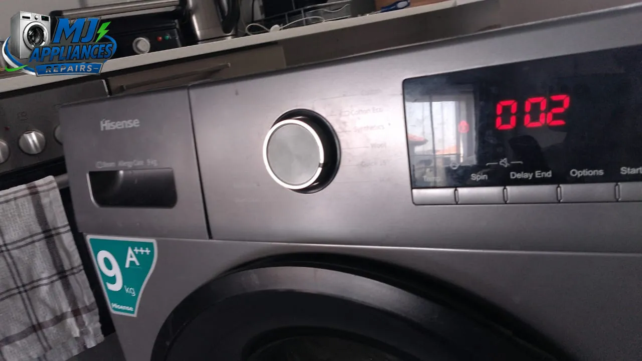 Hisense front loader washing machine on a Midrand repair call-out for a clean-water leak